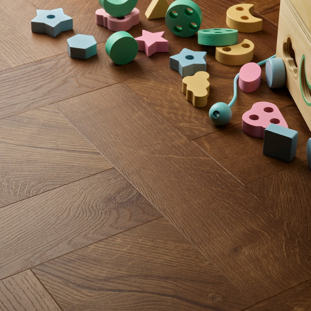 Basket Weave LVT Flooring Elements Inspirations Royal Oak - (SAMPLE)