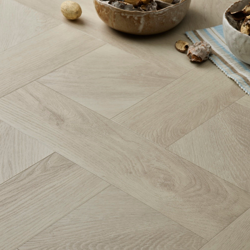 Basket Weave LVT Flooring Elements Inspirations White Ash - (SAMPLE)