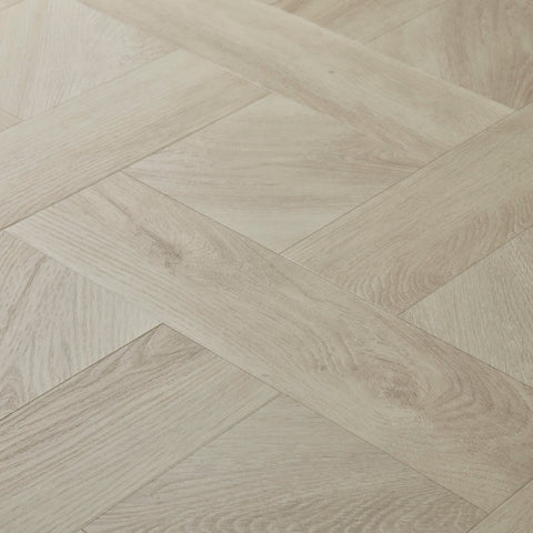 Basket Weave LVT Flooring Elements Inspirations White Ash