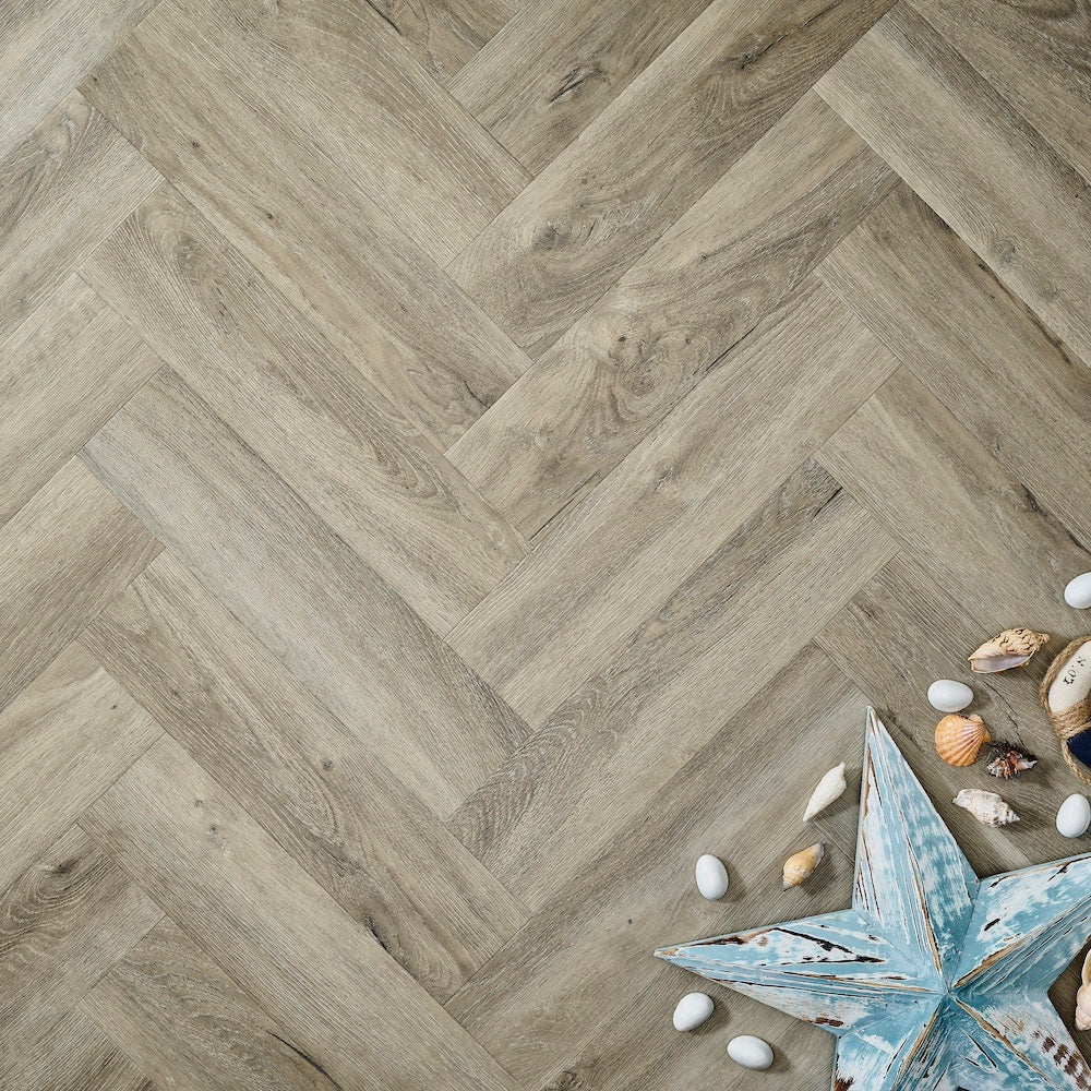 Elements Inspirations Herringbone Dove Oak EIH04 Glue Down LVT Vinyl Flooring