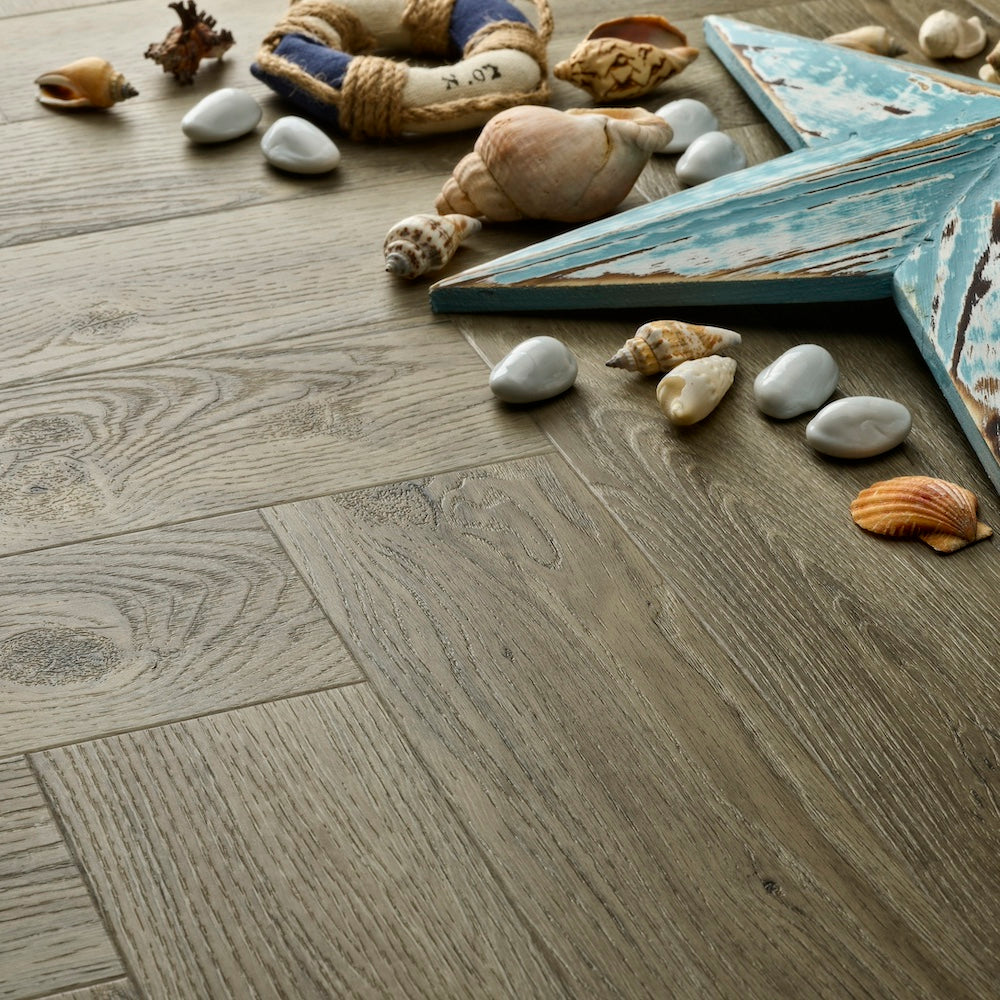 Elements Inspirations Herringbone Dove Oak EIH04 Glue Down LVT Vinyl Flooring - (SAMPLE)