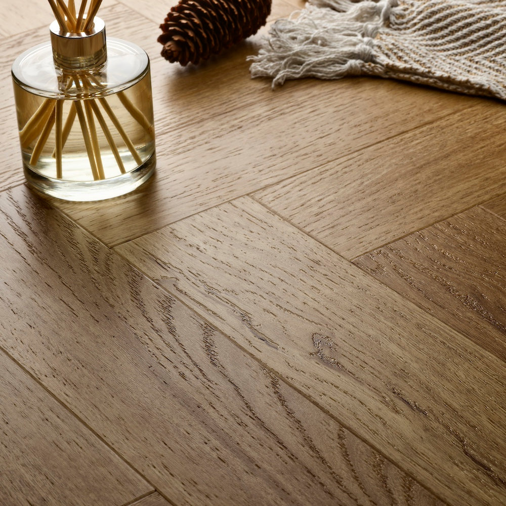 Elements Inspirations Herringbone Golden Oak EIH12 Glue Down LVT Vinyl Flooring - (SAMPLE)