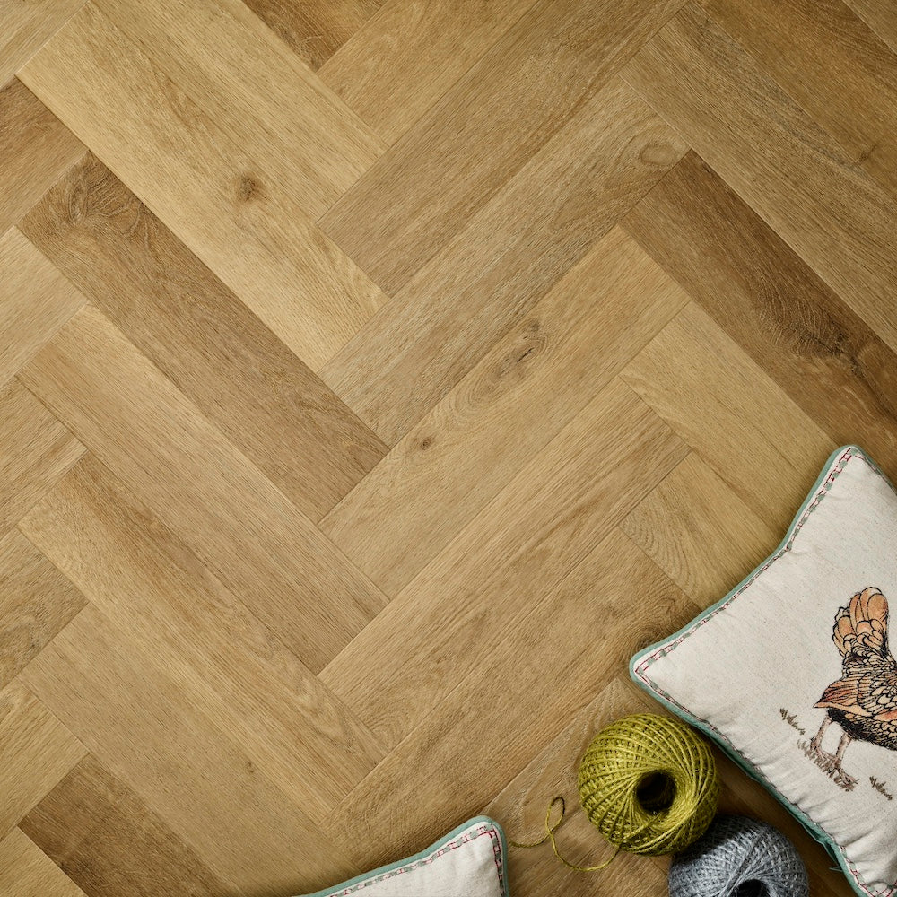 Elements Inspirations Herringbone Natural Oak EIH05 Glue Down LVT Vinyl Flooring