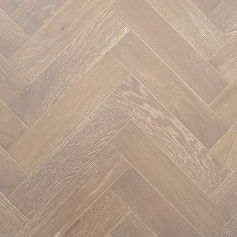 Lusso Uniqo Herringbone Smoked Grey Whitewashed Engineered Oak