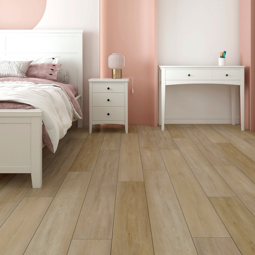 Lusso Bari Snowcap Poplar Plank Glue Down LVT Vinyl Flooring - (SAMPLE)