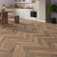 Lusso Brescia Beachfront Oak Herringbone SPC Click Vinyl Flooring