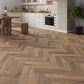 Lusso Brescia Beachfront Oak Herringbone SPC Click Vinyl Flooring - (SAMPLE)
