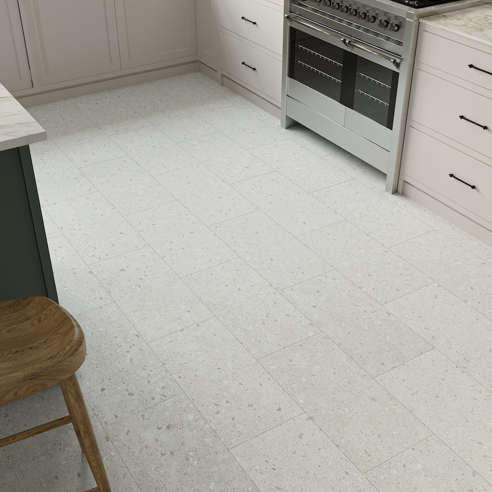 Lusso Brescia Coastal Terrazzo Tile SPC Click Vinyl Flooring