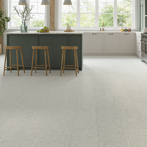 Lusso Brescia Coastal Terrazzo Tile SPC Click Vinyl Flooring