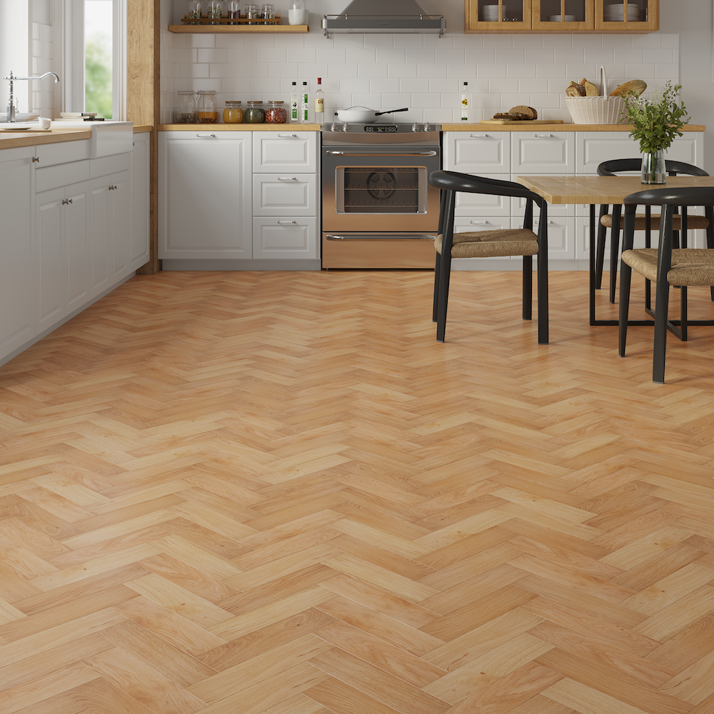 Lusso Capri Ashwood Oak Herringbone Engineered Wood Flooring - (SAMPLE)