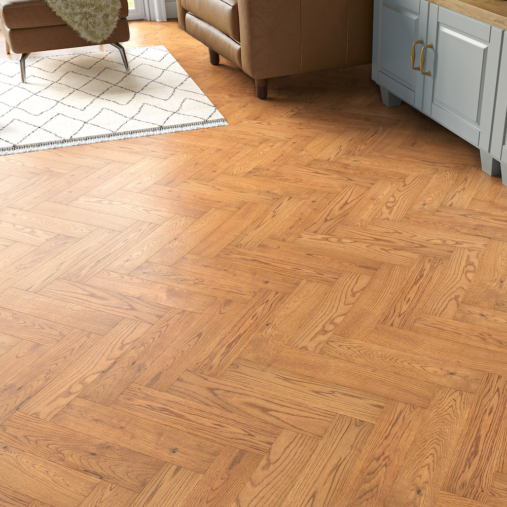 Lusso Capri Deepwood Oak Herringbone Engineered Wood Flooring