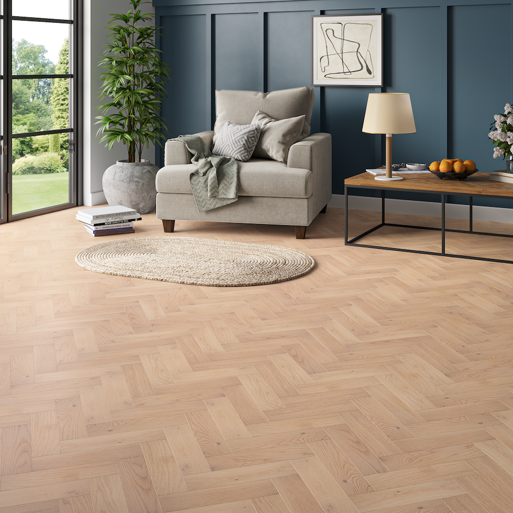 Lusso Capri Fernwood Oak Herringbone Engineered Wood Flooring - (SAMPLE)