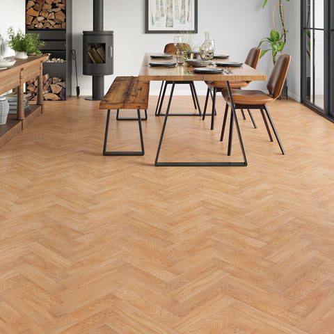 Lusso Capri Highland Oak Herringbone Engineered Wood Flooring