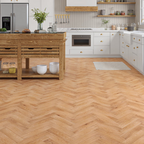 Lusso Capri Moorland Oak Herringbone Engineered Wood Flooring