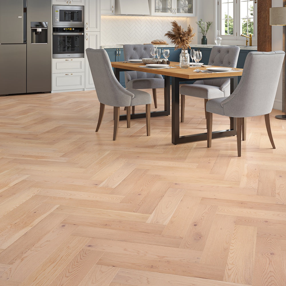 Lusso Capri Silvan Oak Herringbone Engineered Wood Flooring - (SAMPLE)