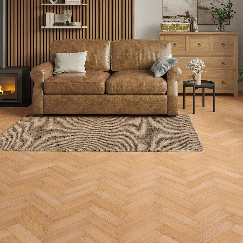 Lusso Carrara Luxe Alba Herringbone Engineered Oak - (SAMPLE)