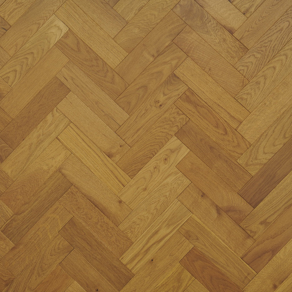 Carrara Luxe Golden Oak Herringbone Engineered Wood Flooring - (SAMPLE)