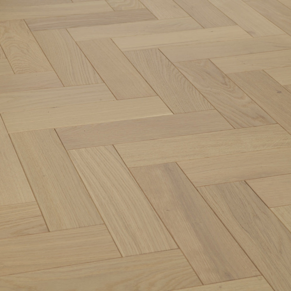 Lusso Carrara Luxe Invisible Oiled Oak Herringbone Engineered Wood Flooring