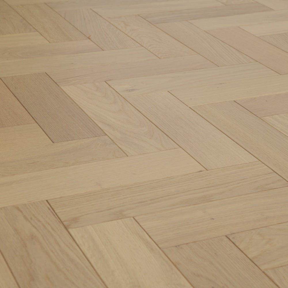 Lusso Carrara Luxe Invisible Oiled Oak Herringbone Engineered Wood Flooring