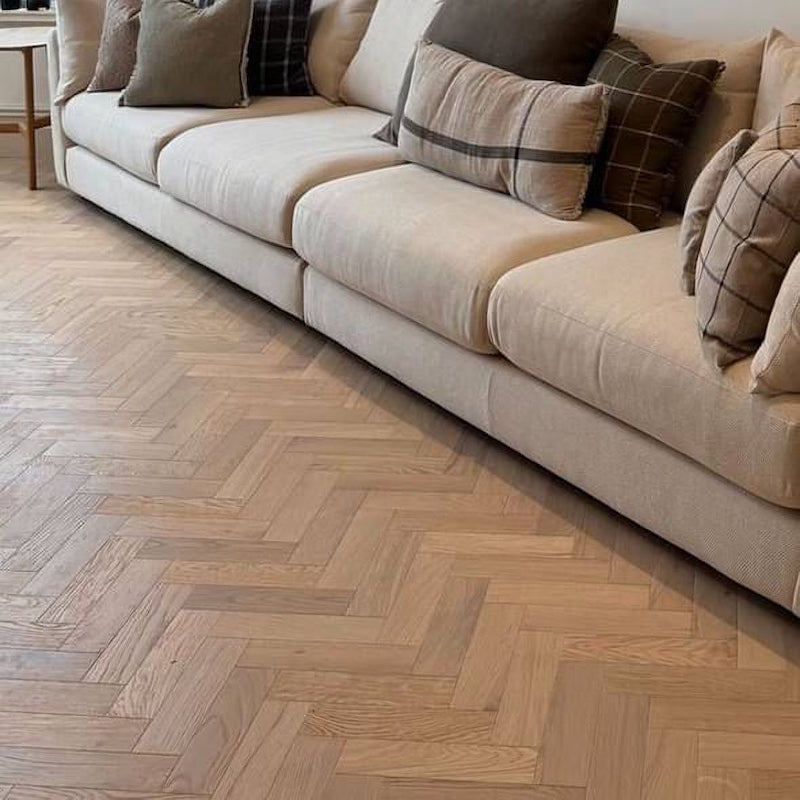 Lusso Carrara Luxe Invisible Oiled Oak Herringbone Engineered Wood Flooring