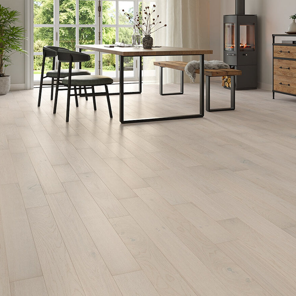 Lusso Carrara Snow Engineered Oak - (SAMPLE)