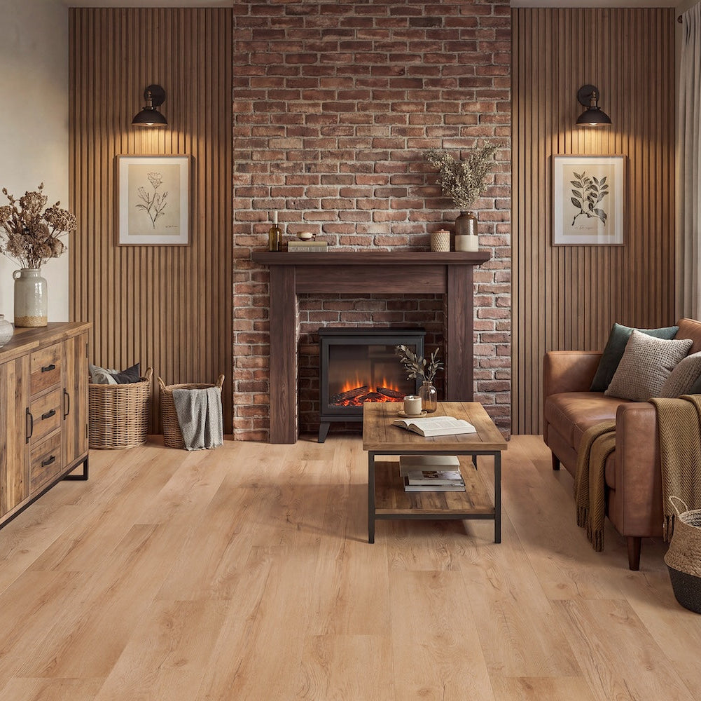 LVT flooring in Amber Grain — 228.6mm wide, 2.5mm thick
