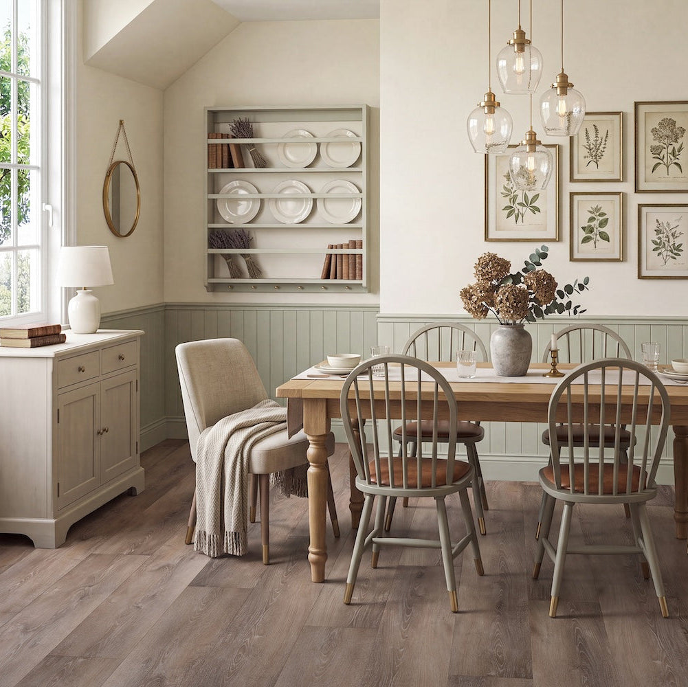 LVT flooring in Driftwood — 228.6mm wide, 2.5mm thick