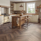 LVT Herringbone flooring in Dark Roast — 76.2mm wide, 2.5mm thick
