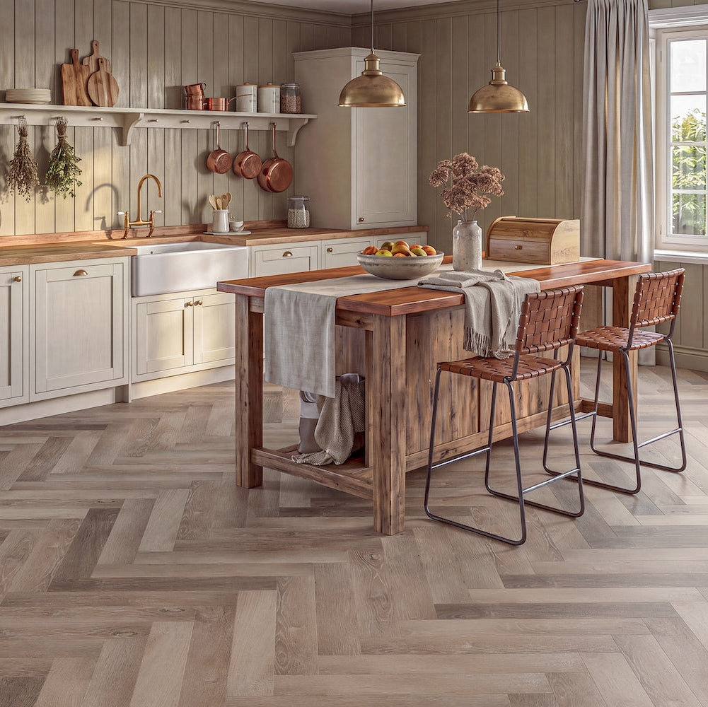 Lusso Flooring Harbour LVT Herringbone — Driftwood - (SAMPLE)