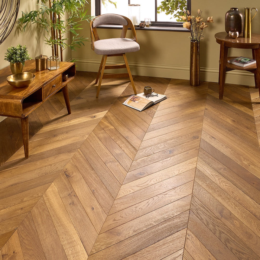 Lusso Palermo Char Oak Chevron Engineered Flooring