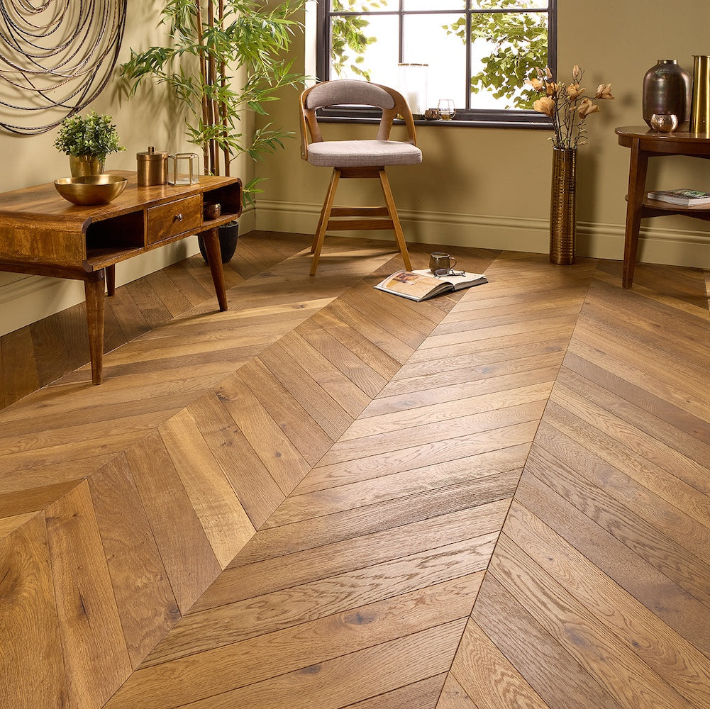 Lusso Palermo Char Oak Chevron Engineered Flooring