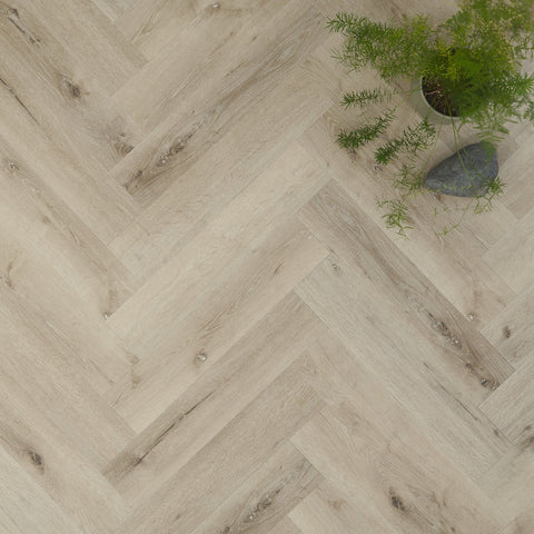 Lusso Portofino Herringbone Featured Spruce Glue Down LVT Vinyl Flooring