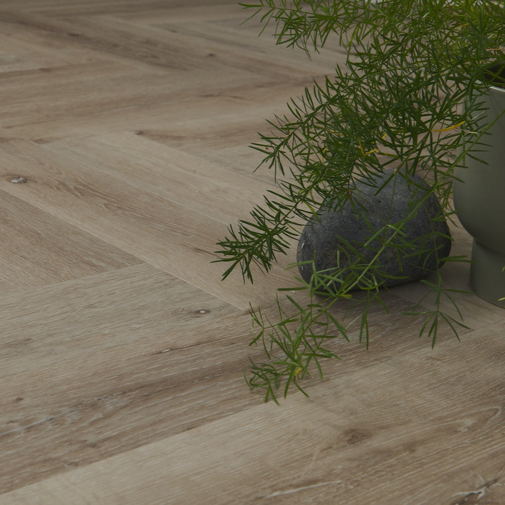 Lusso Portofino Herringbone Featured Spruce SPC Click Vinyl Flooring