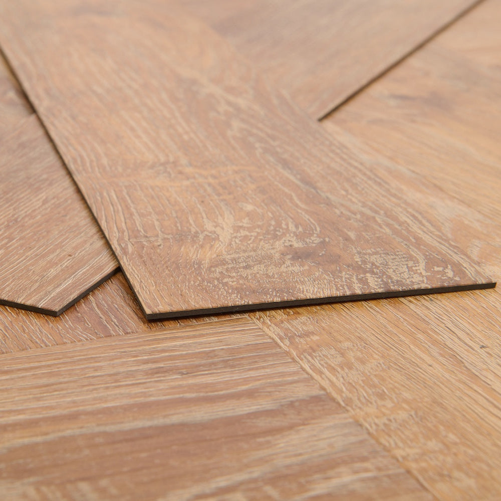 Lusso Portofino Herringbone Norwegian Oak Glue Down LVT Vinyl Flooring