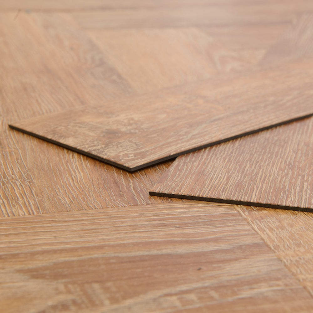 Lusso Portofino Herringbone Norwegian Oak Glue Down LVT Vinyl Flooring