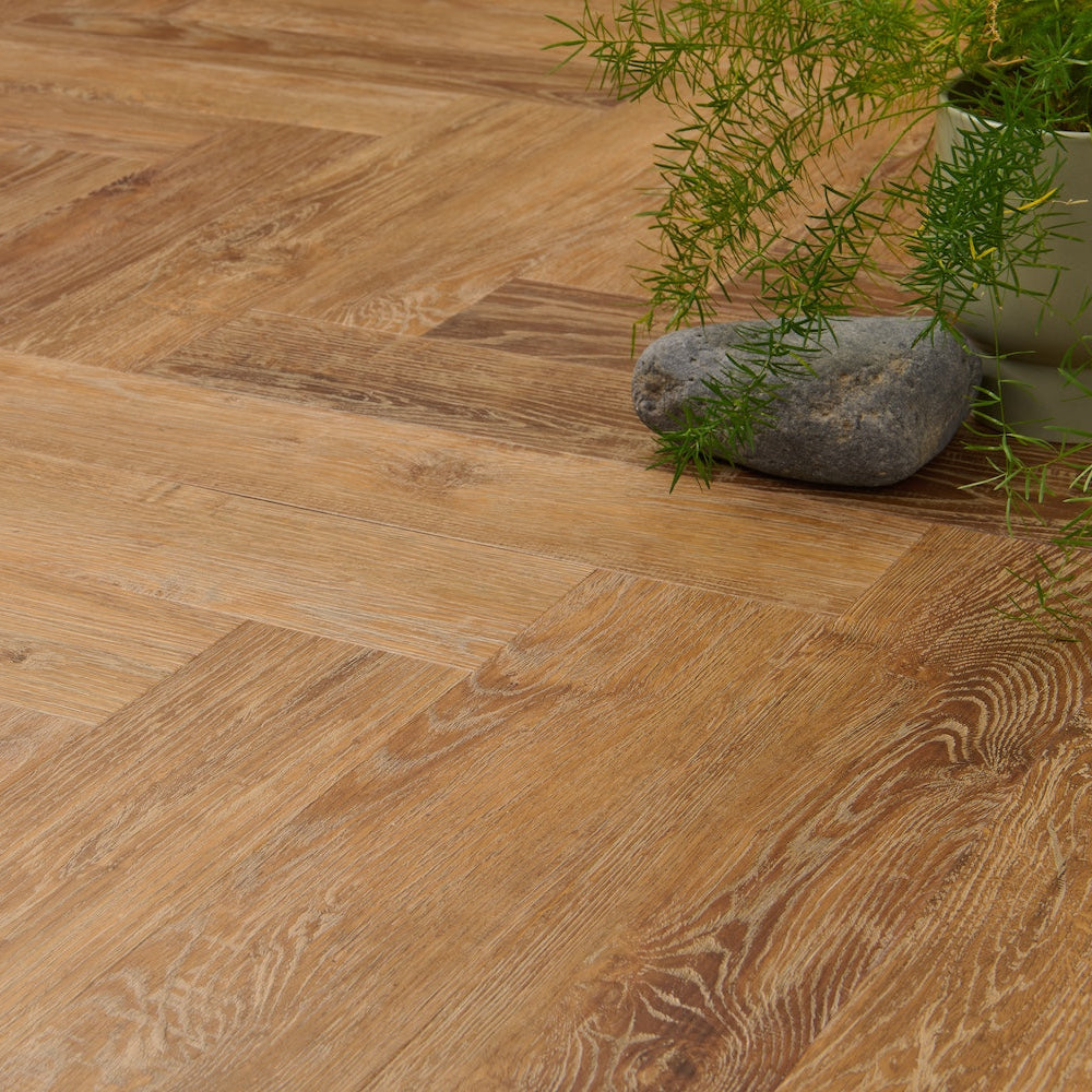 Lusso Portofino Herringbone Norwegian Oak SPC Click Vinyl Flooring