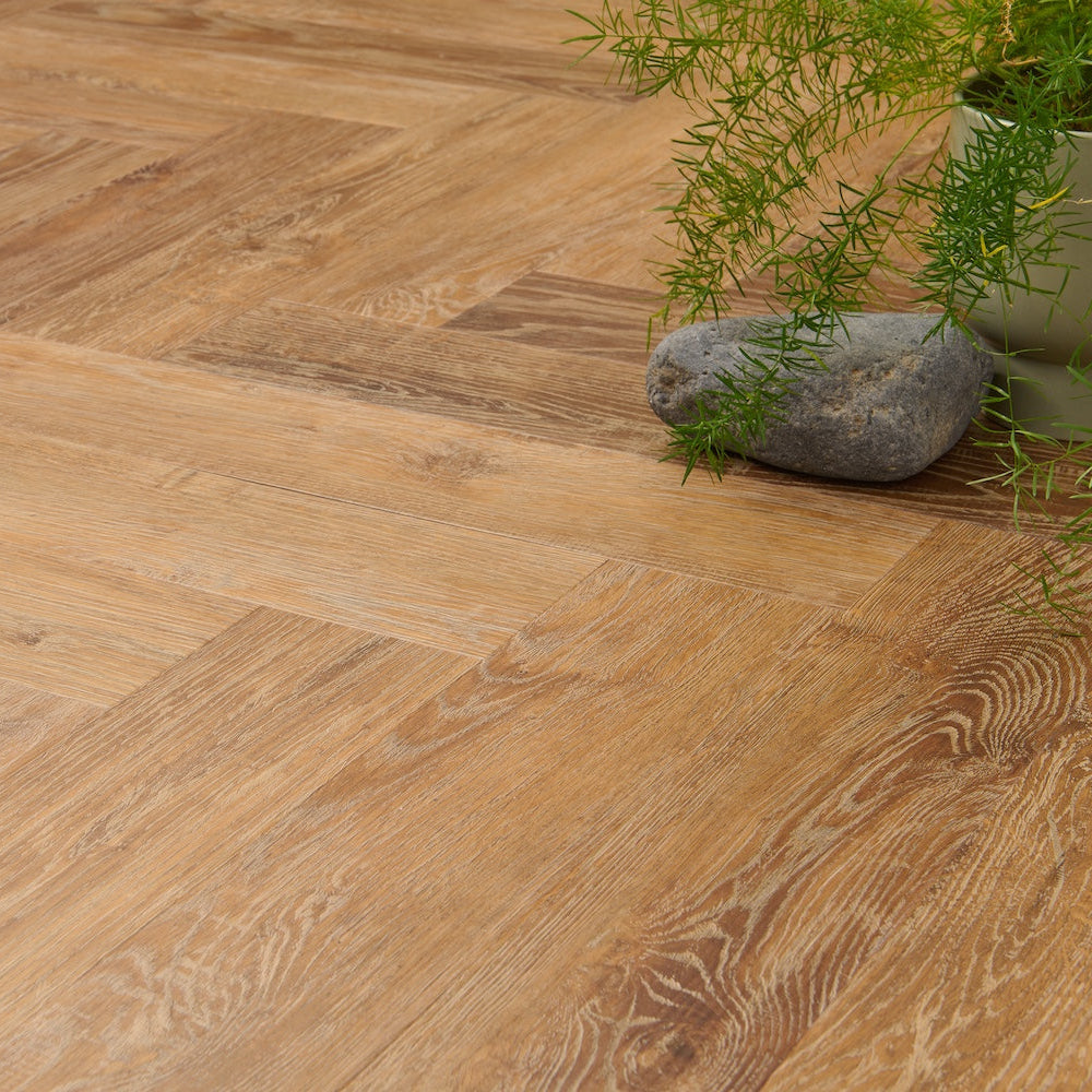 Lusso Portofino Herringbone Norwegian Oak SPC Click Vinyl Flooring