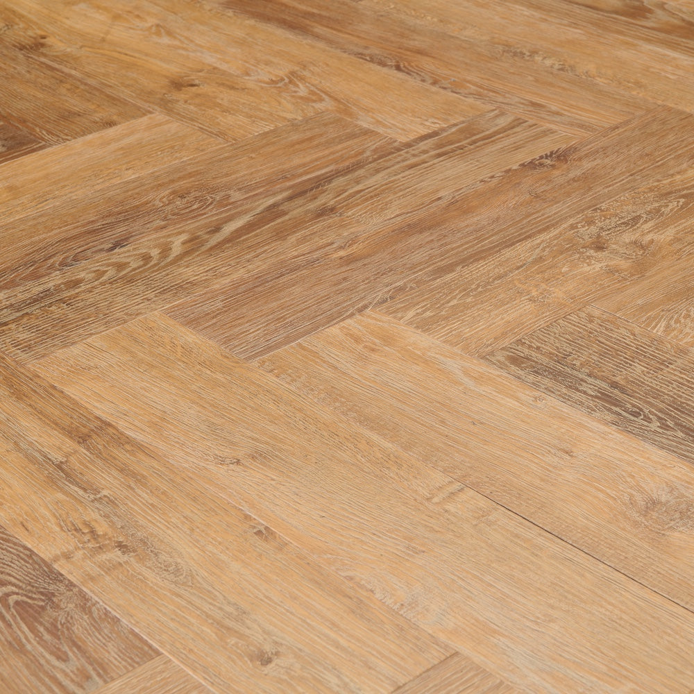 Lusso Portofino Herringbone Norwegian Oak SPC Click Vinyl Flooring