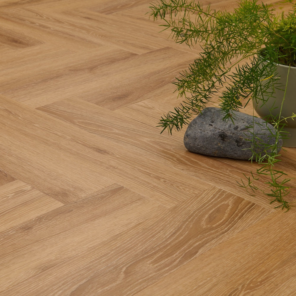 Lusso Portofino Herringbone Sunshine Oak SPC Click Vinyl Flooring