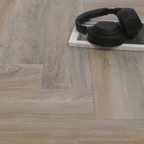 Lusso Portofino Herringbone Treated Birch SPC Click Vinyl Flooring