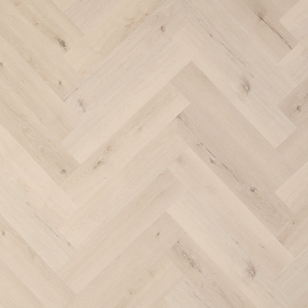 Lusso Portofino Herringbone White Oak Glue Down LVT Vinyl Flooring - (SAMPLE)