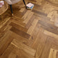 Lusso Rome Herringbone Smoked Brushed & Lacquered Engineered Oak - (SAMPLE)