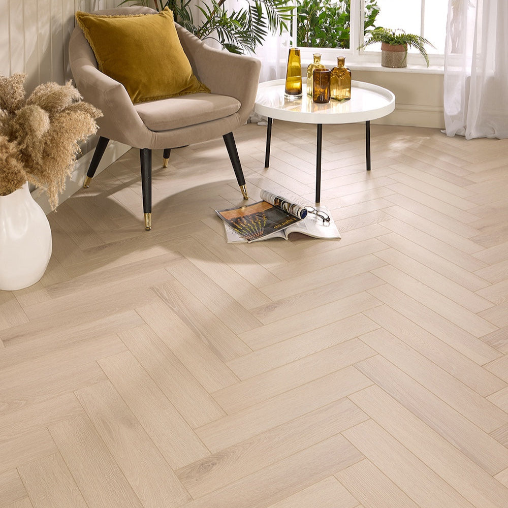 Siena Halmstad Herringbone Laminate Flooring 12mm - (SAMPLE)