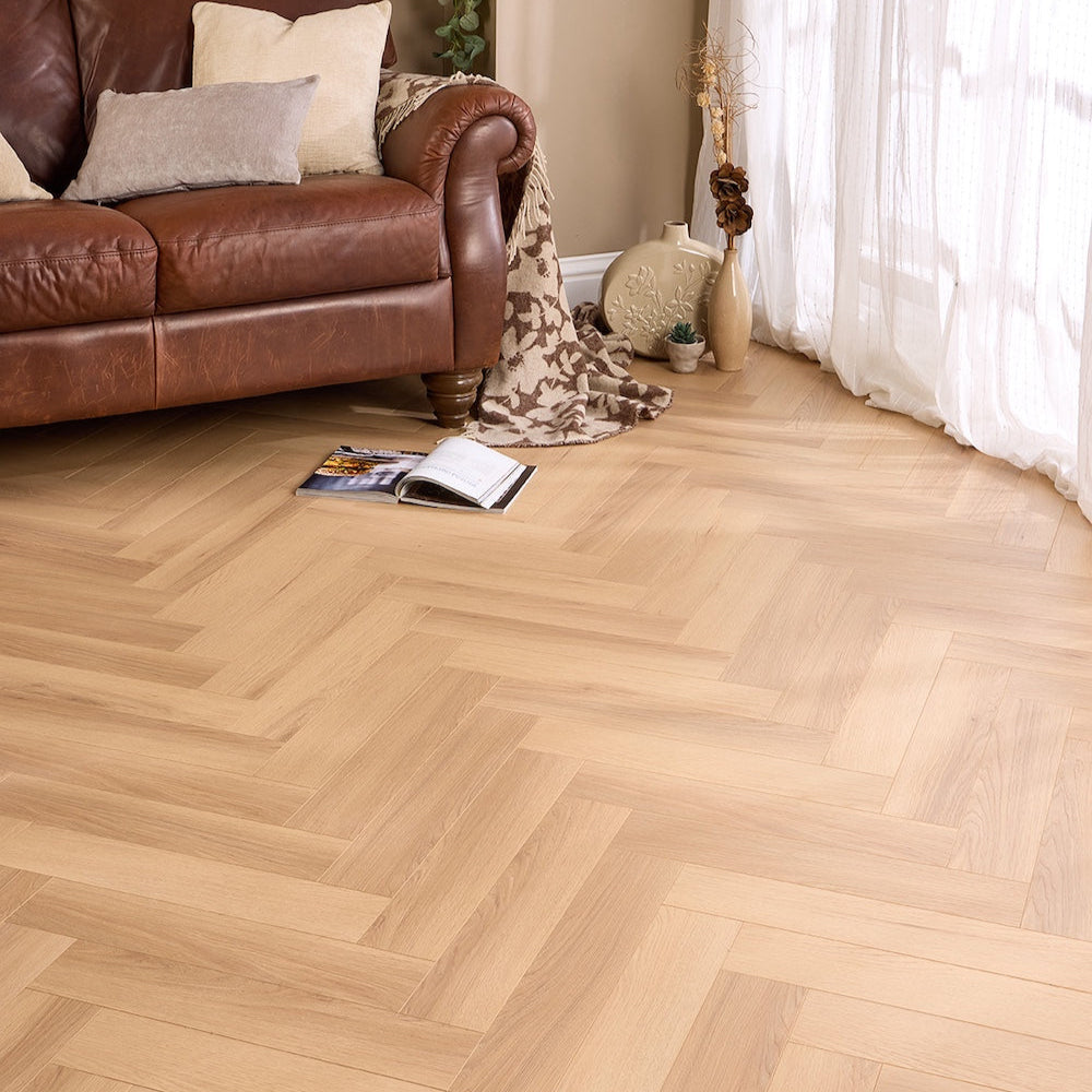 Siena Tromso Herringbone Laminate Flooring 12mm - (SAMPLE)