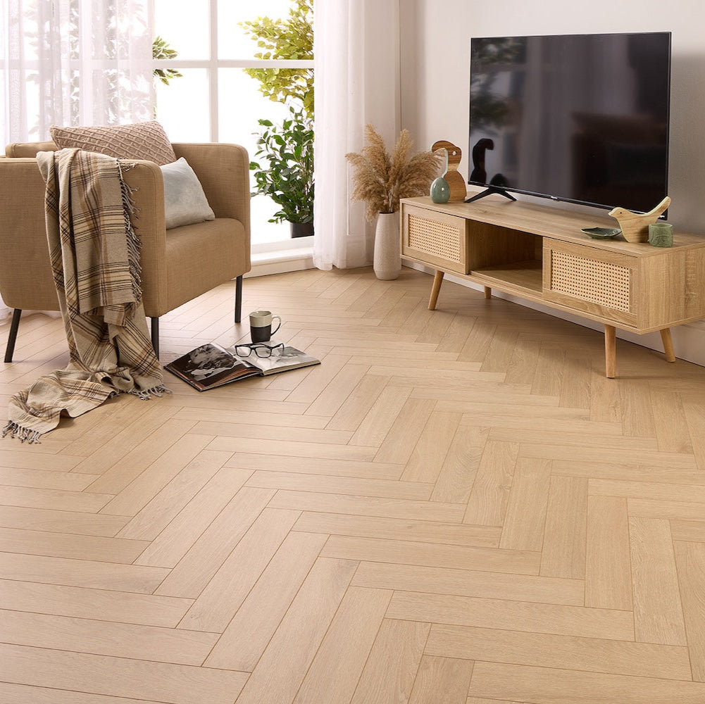 Lusso Siena Viborg Herringbone Laminate Flooring 12mm - (SAMPLE)