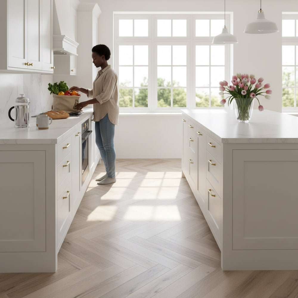 Lusso Flooring Taranto Seagrove Oak Herringbone SPC Click Vinyl