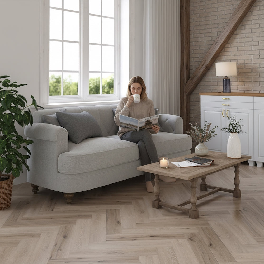 Lusso Flooring Taranto Seagrove Oak Herringbone SPC Click Vinyl