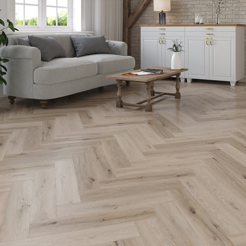 Lusso Taranto Seagrove Oak Herringbone SPC Click Vinyl Flooring