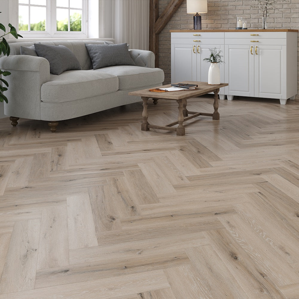 Taranto Seagrove Oak Herringbone SPC Click Vinyl Flooring - (SAMPLE)
