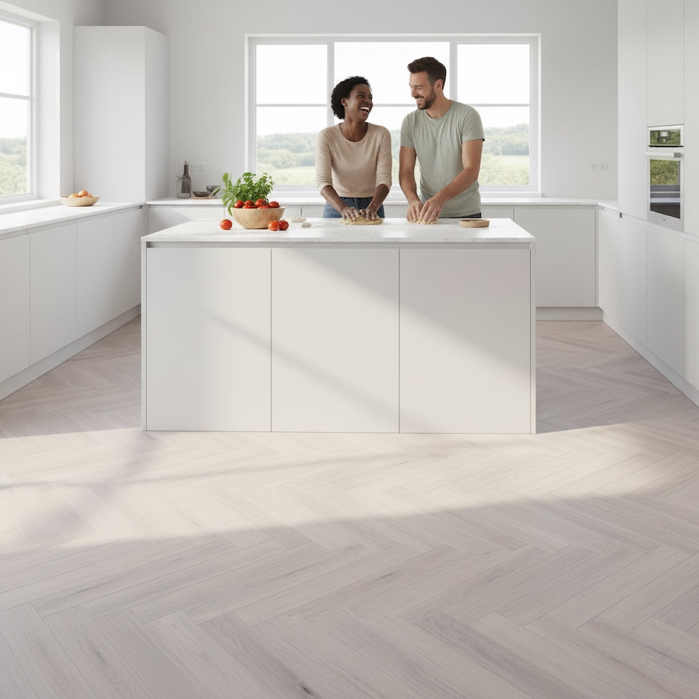 Lusso Flooring Taranto Woodland Oak Herringbone SPC Click Vinyl